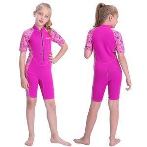 Goldfin youth Wetsuit - pink butterlies